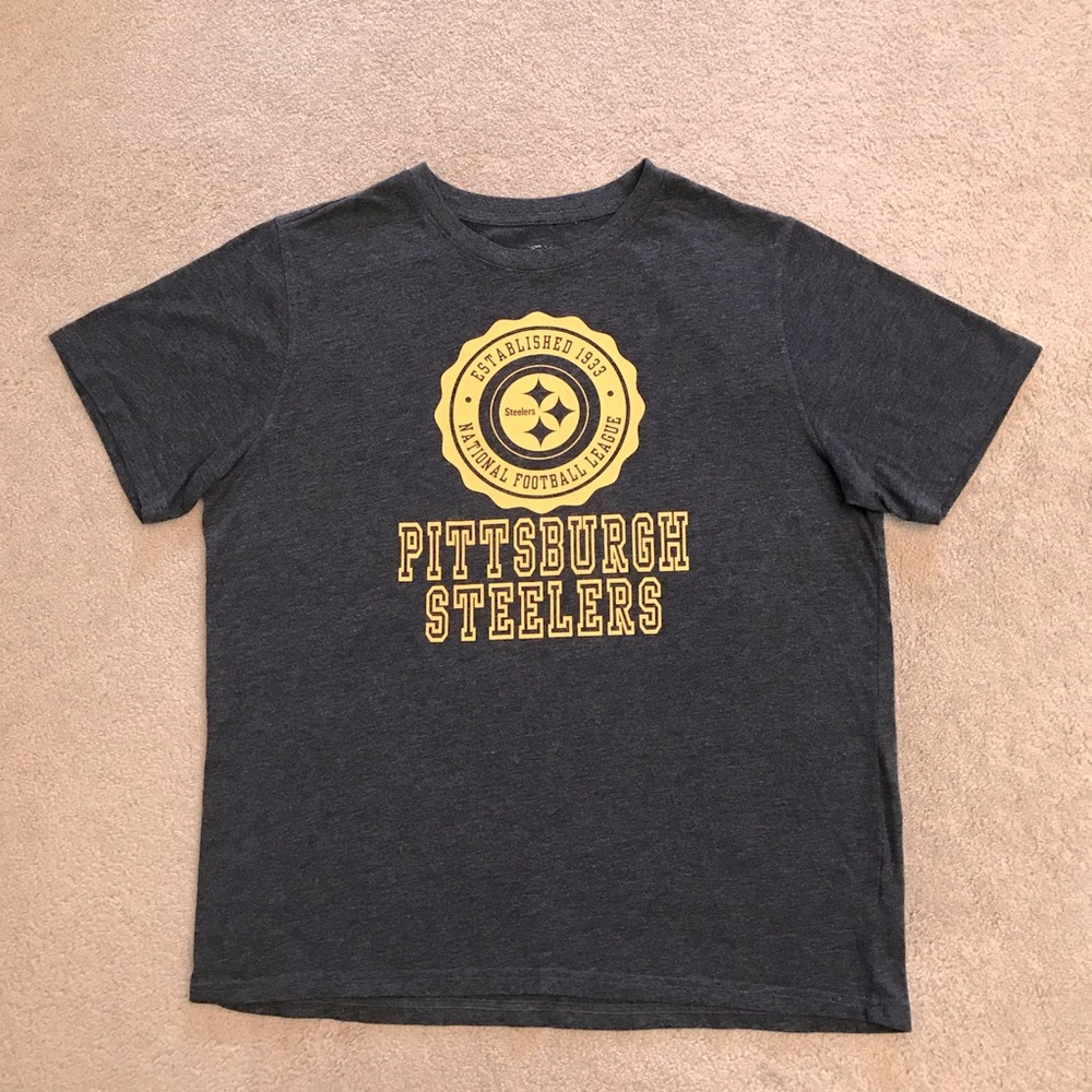Pittsburgh Steelers Graphic T Shirt Adult Mens Size XL Grey Football Fan Gear